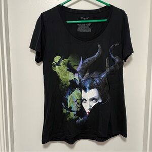 The Disney Store NWOT Maleficent Crows Black‎ V Neck Graphic T Shirt XL